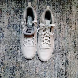 Men's High top White Leather Shoes 