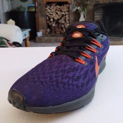 (Size-8.5) Like New, Men's Nike Air Zoom Pegasus 36 Clemson Tigers Purple/Orange Shoes CI2064-500

