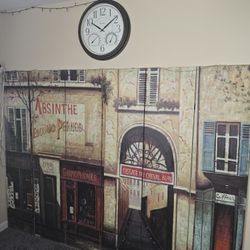 French Cafe Canvas Room Divider 6f Panel