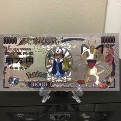 Meowth (Pokémon) Silver Plated Banknote