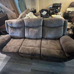 Cheap Double Recliner Sofa, Double Rocker Recliner Loveseat And 2 End Tables!!