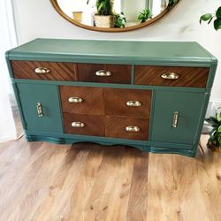 Vintage Green Buffet Or Dresser 