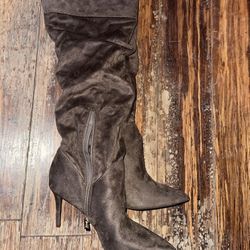 Jessica Simpson Womens Anitah Faux Suede Heels Over-The-Knee Boots