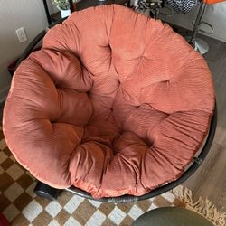 World market Orange corduroy papasan chair