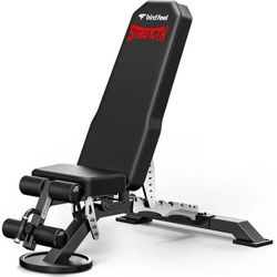 Birdfeel Commercial Adjustable Weight Bench, 1800LBS Heavy Duty Workout Bench for Home Gym Strength Training, Removable Leg Holder for Flat/Incline/De