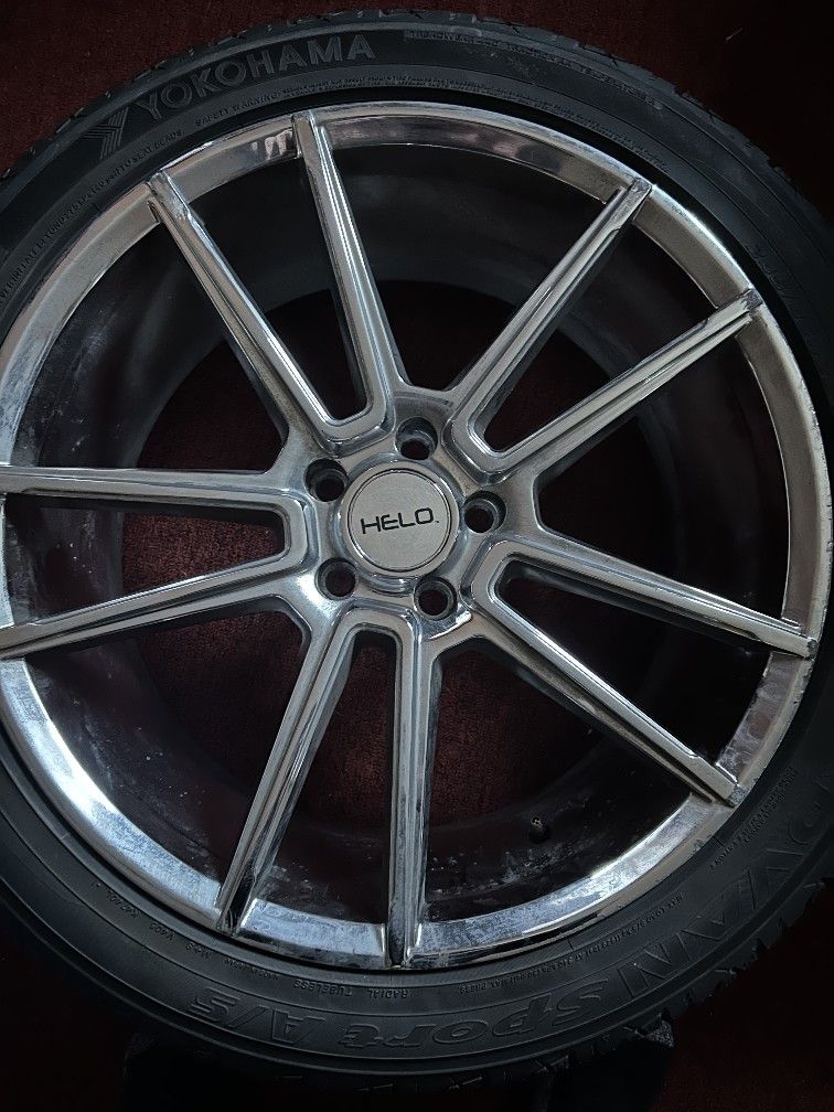 4 Helos Rims w/20" Yokohama
254/45/r20 tires