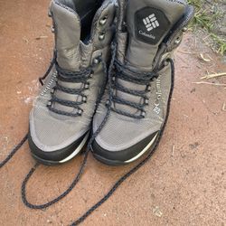 Columbia Hiking Boots Men's 10 Gray Waterproof