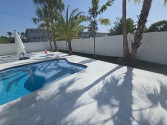 Artificial grass installation pool deck