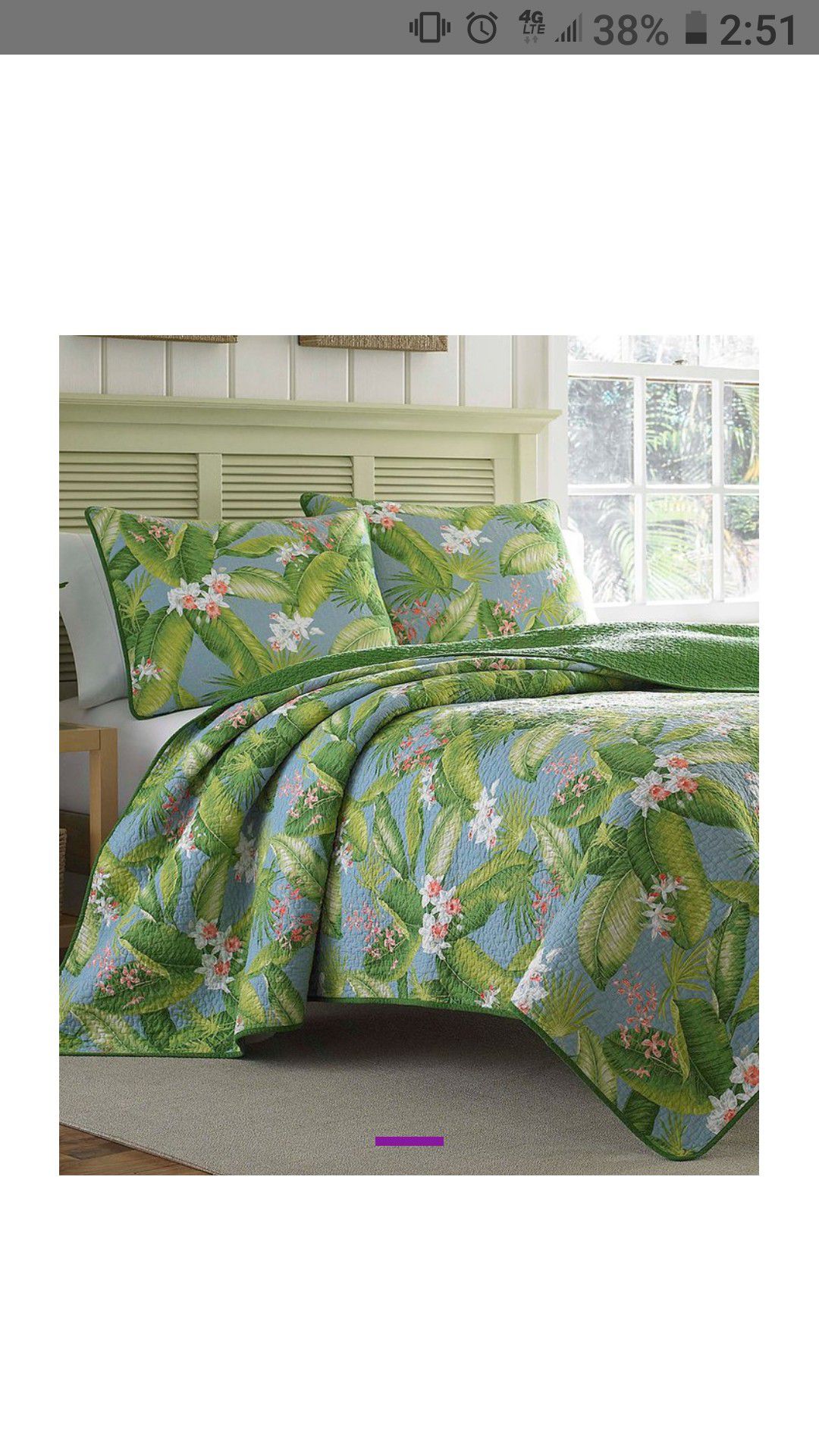 New Tommy Bahama Light Weight Quilt Set