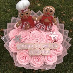 Gingerbread pink xmas bouquet