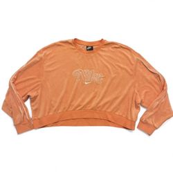 Nike Womens Nike orange Retro Femme Terry crewneck Cropped sweater