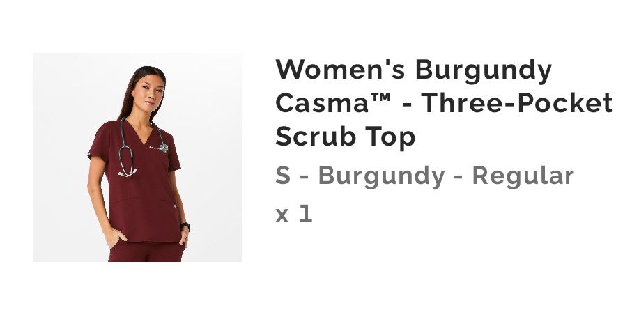 Women's Burgundy Casma - Three-Pocket Scrub Top