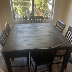Tall Dining Table w/ 6 chairs 