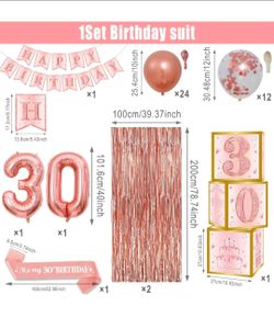 30 bday party decorations pink gold new