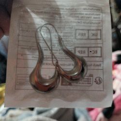 Silver Tone Kidney Earrings