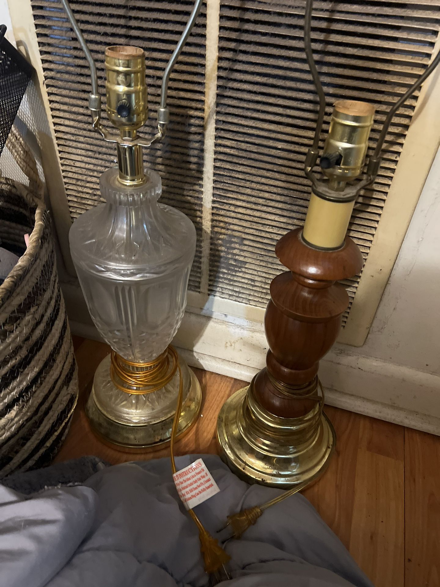 One Vintage Lamp And One Old Lamp