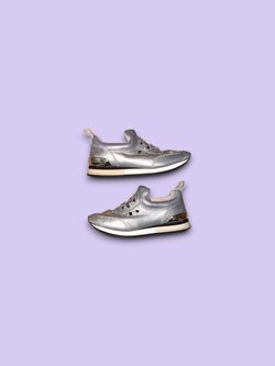 Tory Burch Lanex Crystal Embellished Slip On Sneakers Silver Women’s Size 6.5