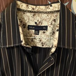 Blue Pronto Uomo Pinstripe Button-Down Shirt