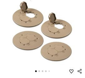 9083: New 4 Set Round Floor Box Cover 4" Diameter Plastic Duplex Floor Outlet Cover Plate Weatherproof Replacement for Countertop Home (Bronze)