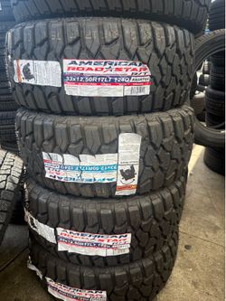 33x12.50R17 American RT (4) NEW TIRES INSTALLATION AND BALANCE INCLUDED