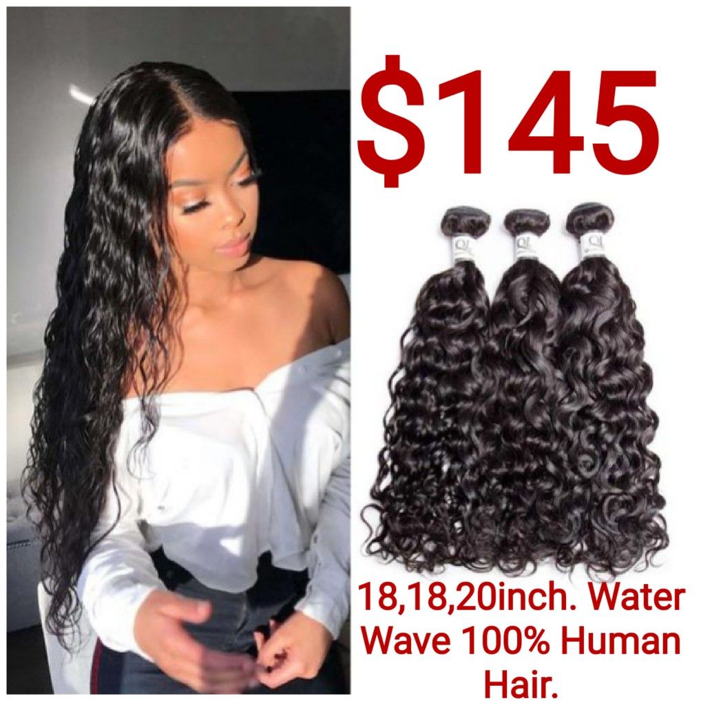 18,18,20inch. Water Wave 100% Human Hair.