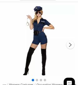 Women Halloween Costume  Adult police officer romper size small