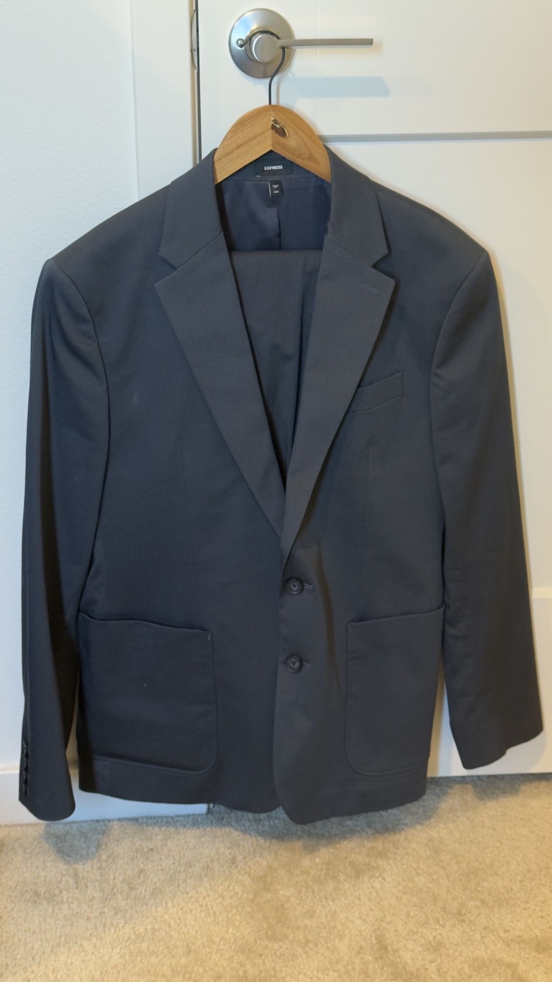 Express 40S Slim Navy Blue Suit Set