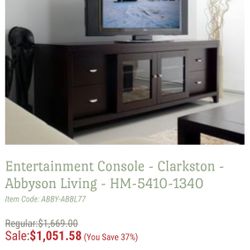 Abbyson Brooks 72” Entertainment Console - Like New!