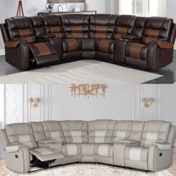 Manual Recliner Sectional. 🚚WE DELIVER🚚
