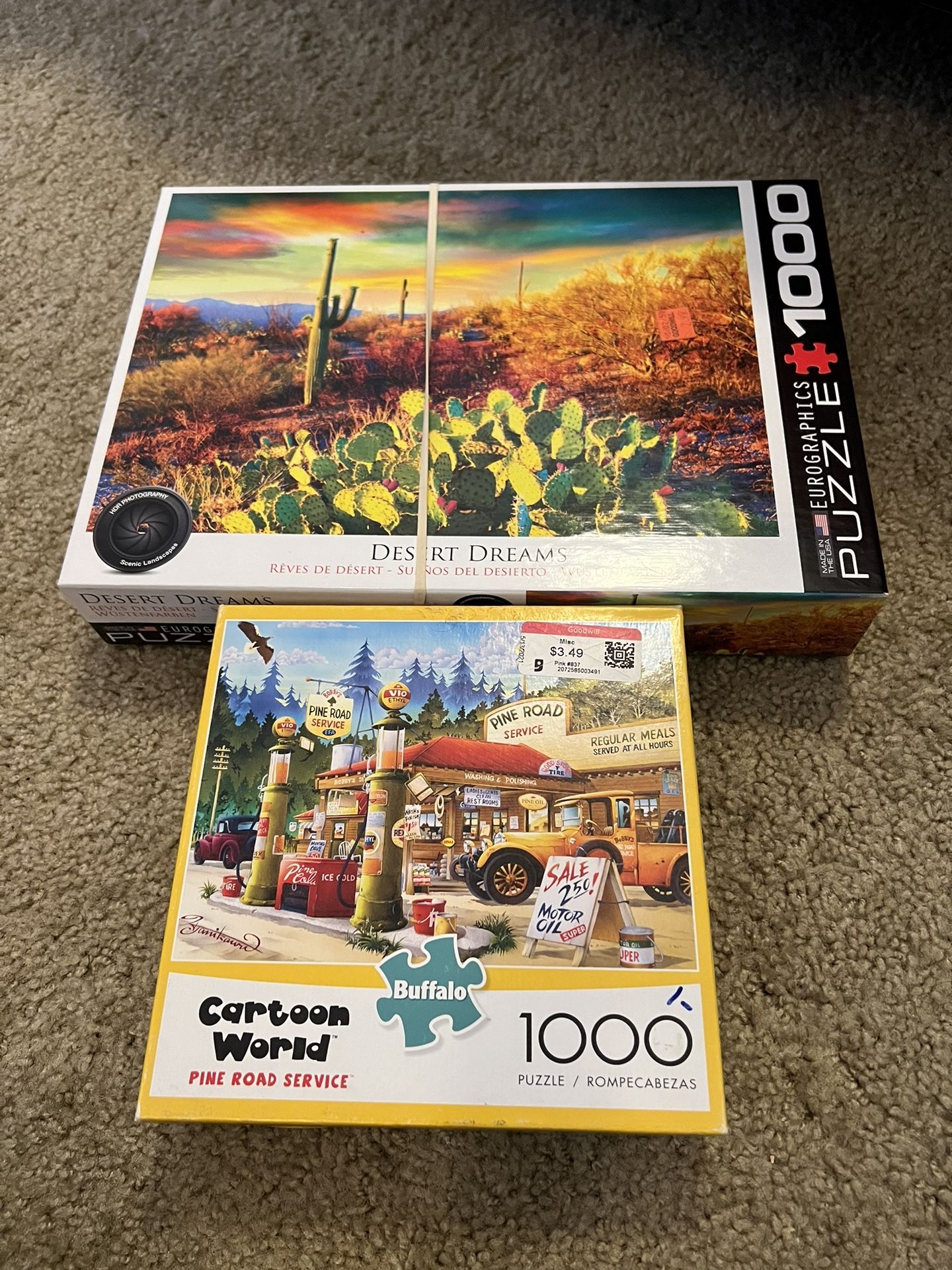 2 Jigsaw Puzzles 1,000 pieces