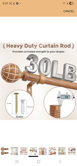 36-88" curtain rod
