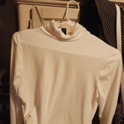 White Turtleneck Long Dress