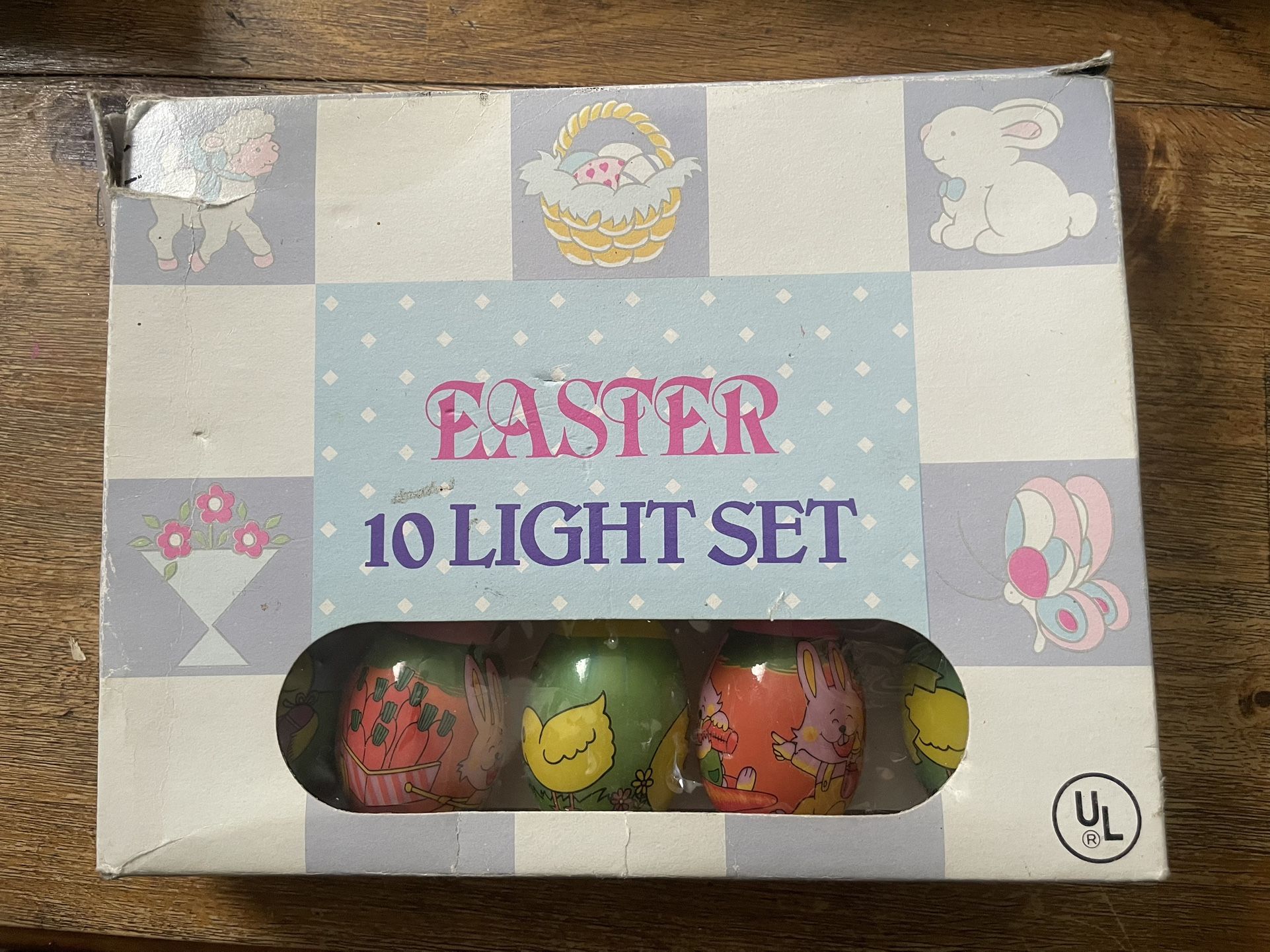 Vtg Easter Egg Ten Light Set