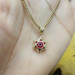 14k Evil Eye Pendant