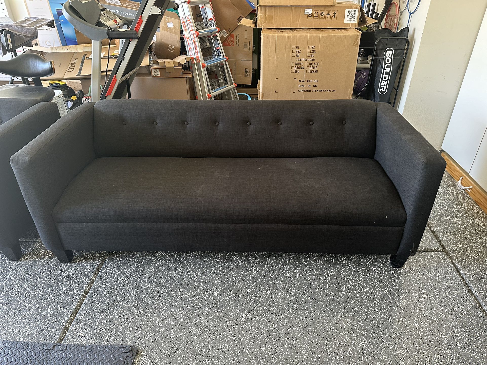 Black Sofa + Matching Chair!!