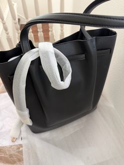Black Leather Tote Bag