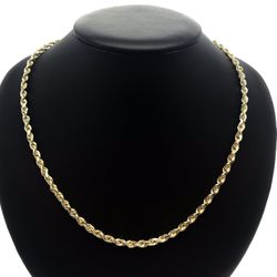 Rope Gold 10k Chain Solid New 