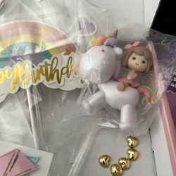 Unicorn Bday Cake Topper