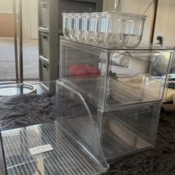 Like New mDesign Clear Kitchen/Pantry Organizer Bins (Drawer, Egg, Slanted)