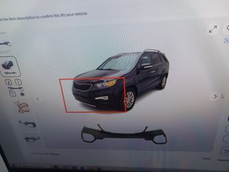 Primed Front Bumper Cover For Kia Sorento 2011-2015  EX-LX-SX BASE CAPA NF