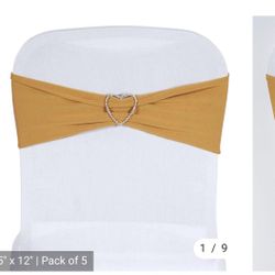 NEW! 100 GOLD SPANDEX CHAIR SASH