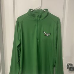 Antigua Eagles Quarter-Zip Pullover Top Size Large