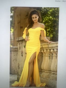Yellow Prom Dress Gown Vestido De Gala