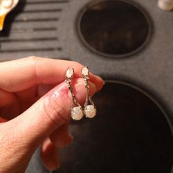 Women's 925 Sterling Silver Opal Dangle Earrings