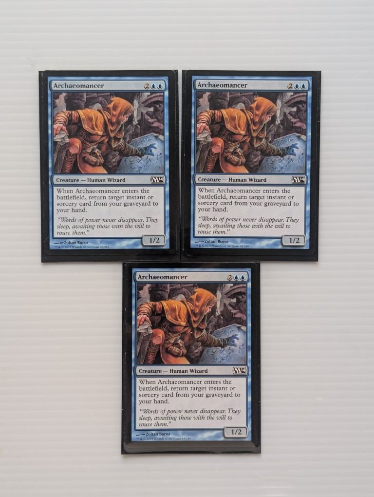 3x Archaeomancer Bundle: Blue Spell Recursion Creature - Magic 2014 (M14)