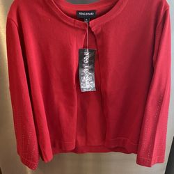 New Beautiful Red Cardigan Sz 1x