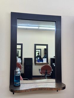 Long Stylist Station + Mirror and Counter Set