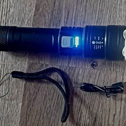 Super Bright LED Tactical Flashlight USB Rechargeable LED Work Light