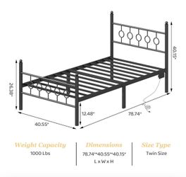 New twin bed with mattress