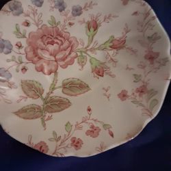 Pink Floral Saucer From The 1930s- 1950s